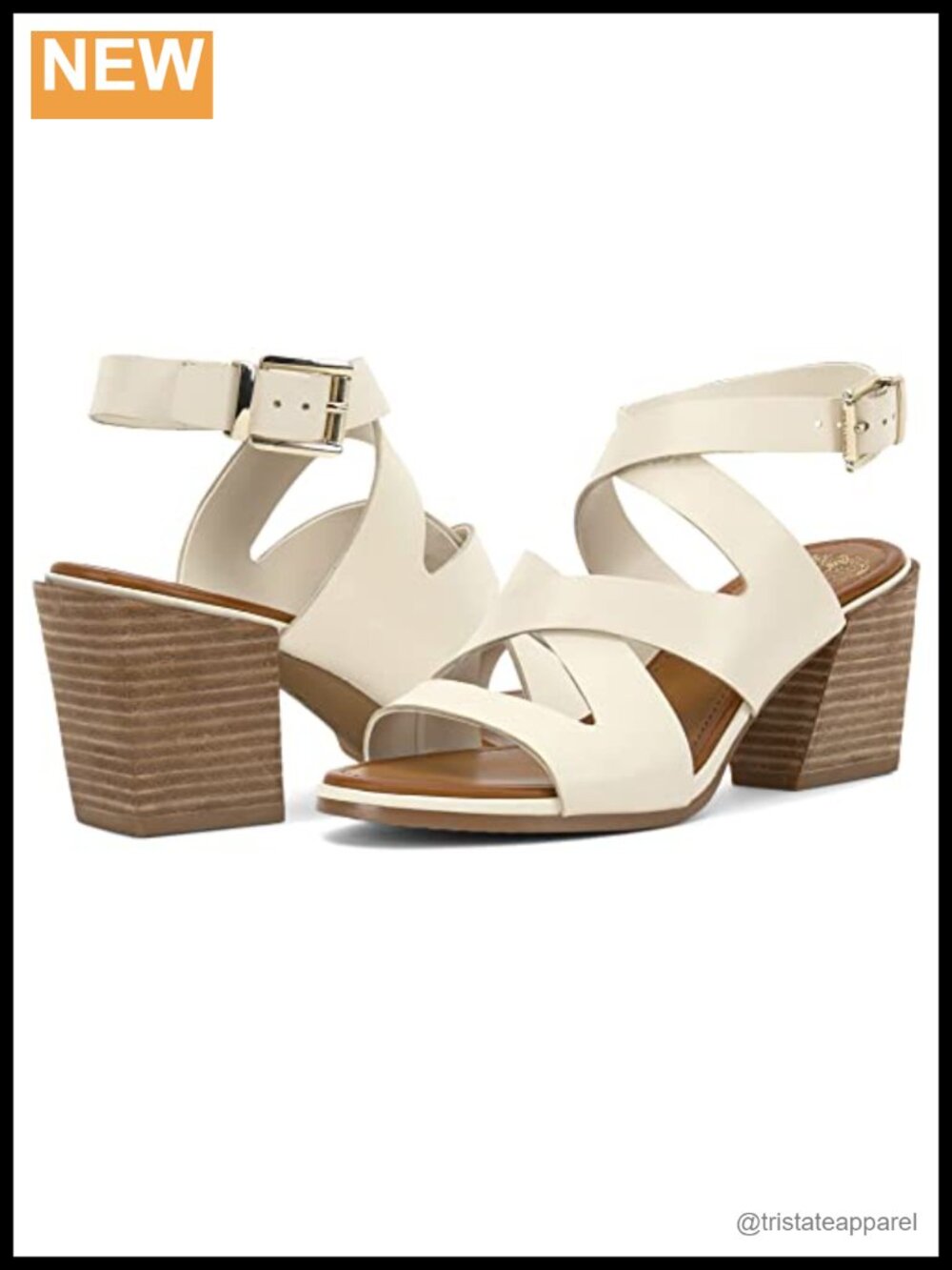 Leather Heeled Sandal Stacked Heel Ankle Strap Buckle Wedding